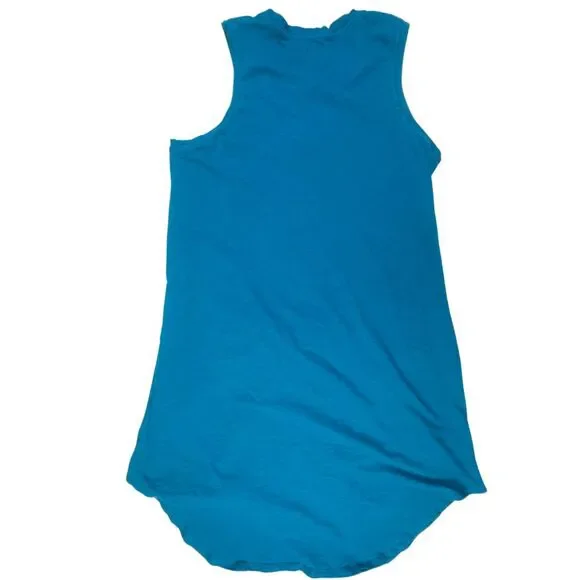 Time And Tru Tank Dress Womens 3XL Teal Blue Button Detail Scoop Neck Knit Dress - Picture 6 of 10